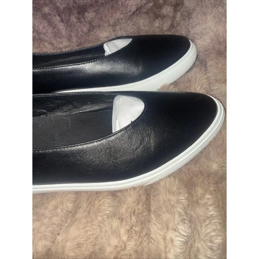 New J/Slides NYC black and white leather loafers, Slide On Shoes , size 11M